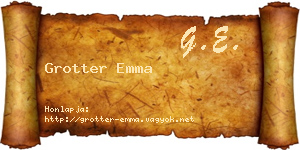 Grotter Emma névjegykártya